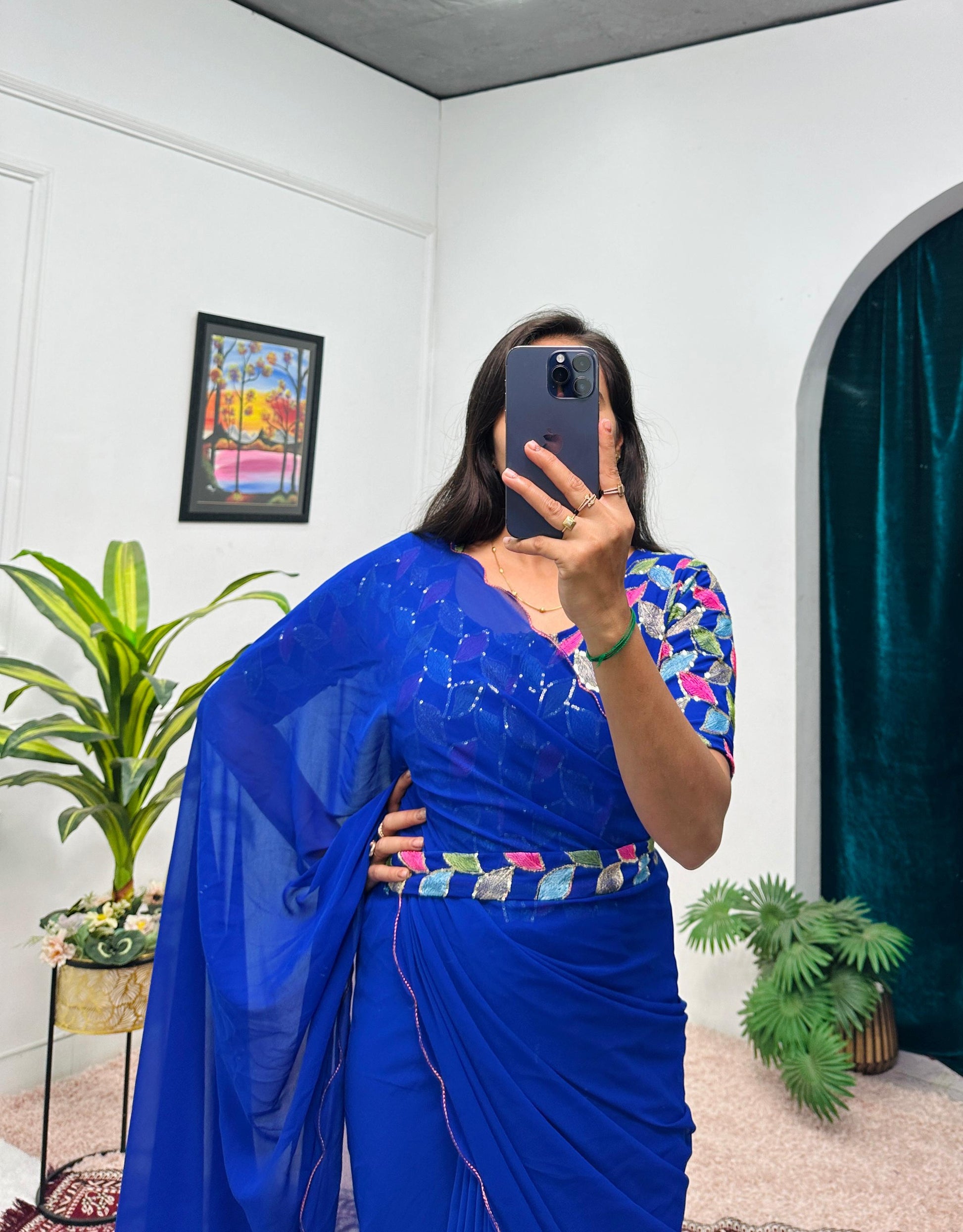 Charming Georgette Blue Color Gown