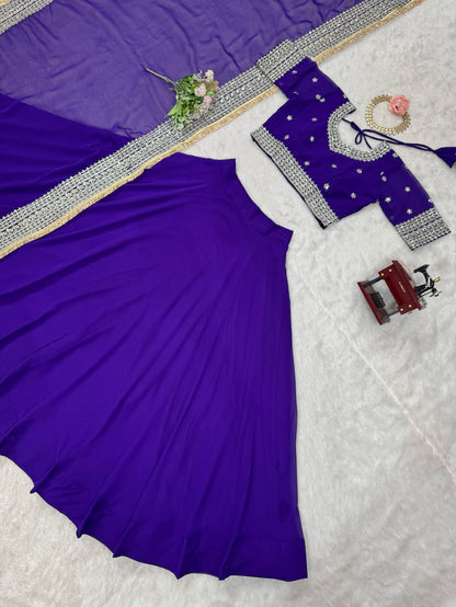 Designer Sequence Work Purple Color Lehenga Choli