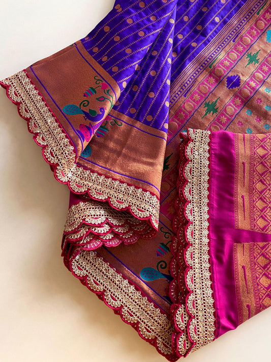 Ravishing Blue Color Paithani Silk Saree