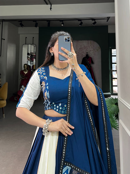 Fabulous Blue Color Pure Rayon Lehenga Choli