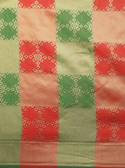 Amazing Red And Green Banarasi Silk Saree