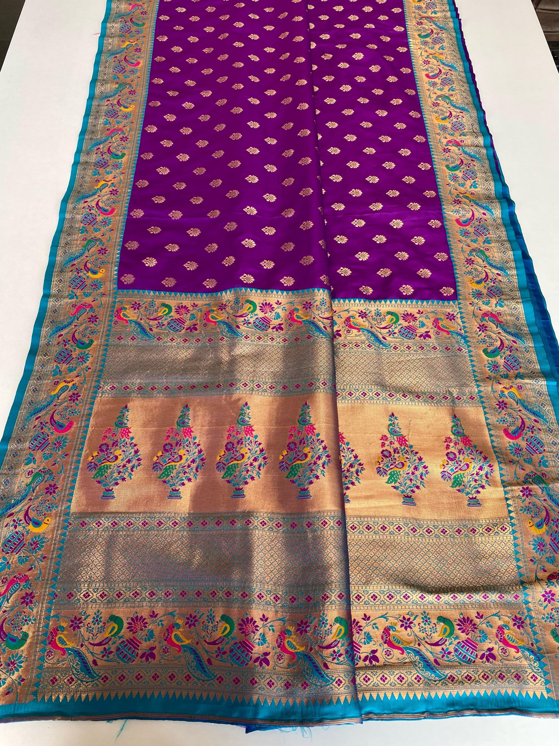 Occasion Wear Meenakari Butti Purple Color Paithani Silk Saree