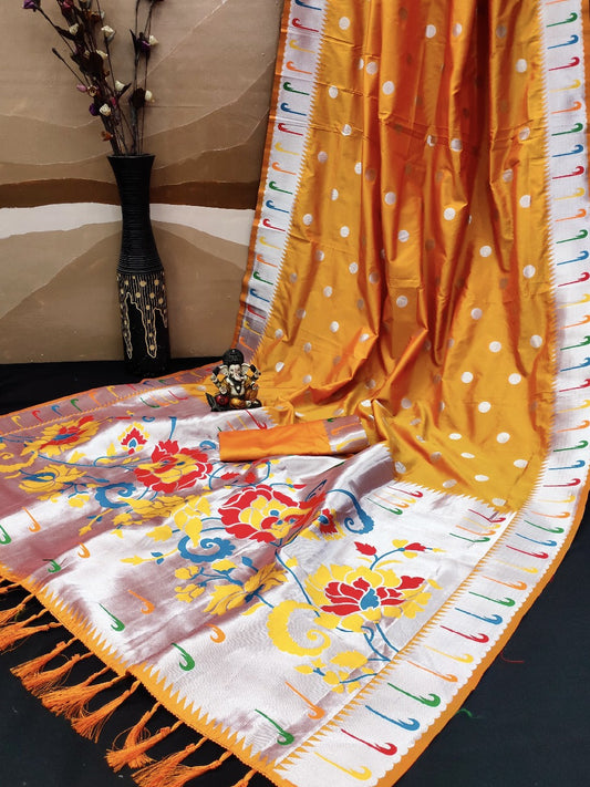 Fantastic banarasi Silk Yellow Color Designer Saree