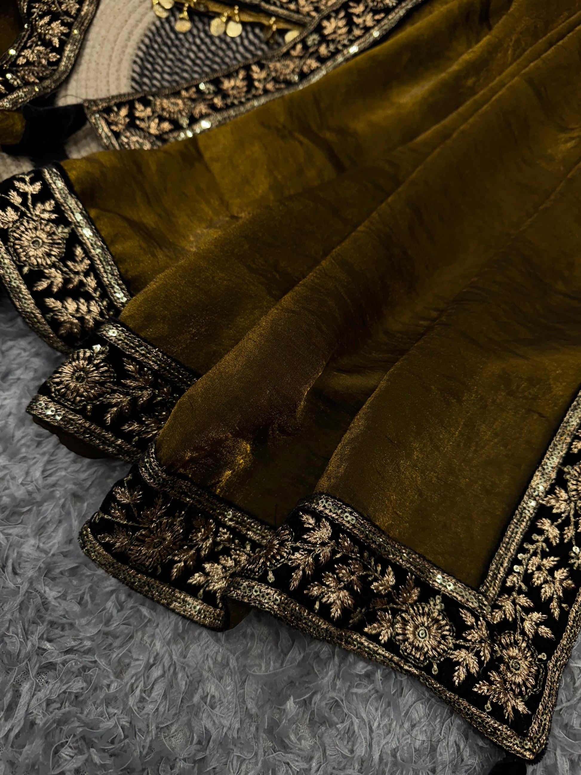 Bollywood Style Space Silk Beige Color Saree