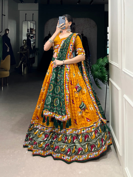 Navratri Special Mustard Color Lehenga Choli