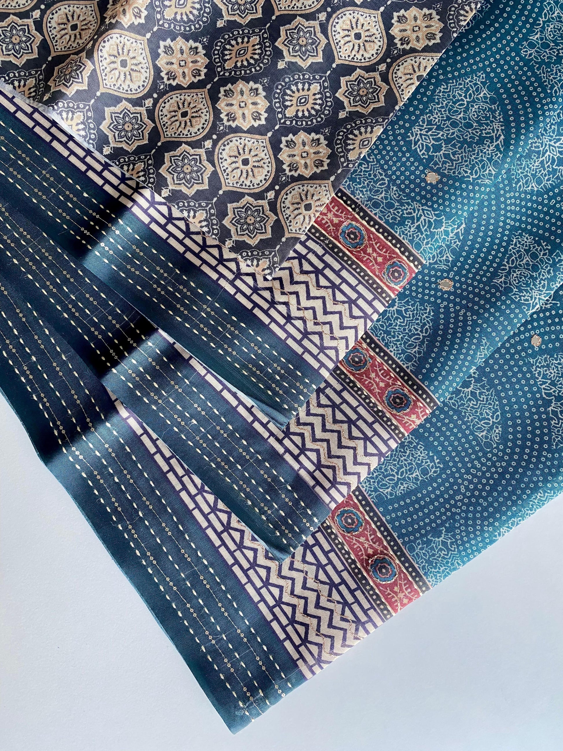 Elegant Bandhani Prints Blue Color Saree