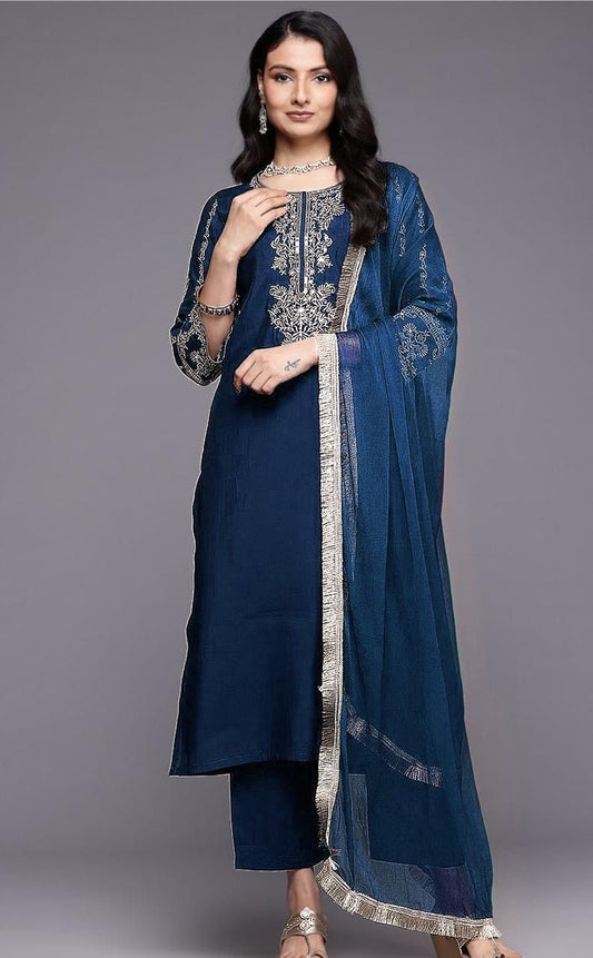 Precious Reyon Teal Blue Color Salwar Suit