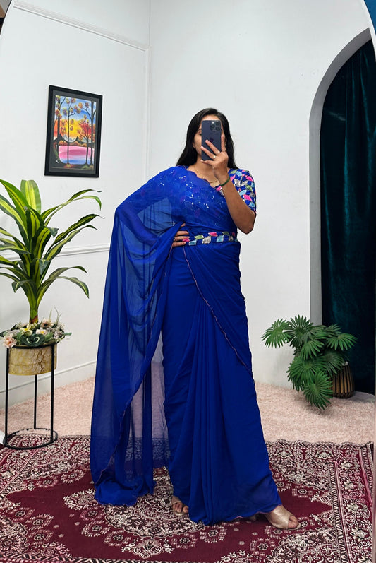 Charming Georgette Blue Color Gown