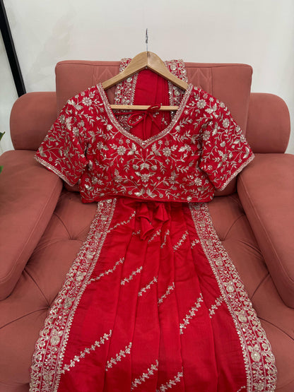 Blissful Heavy Red Color Saree