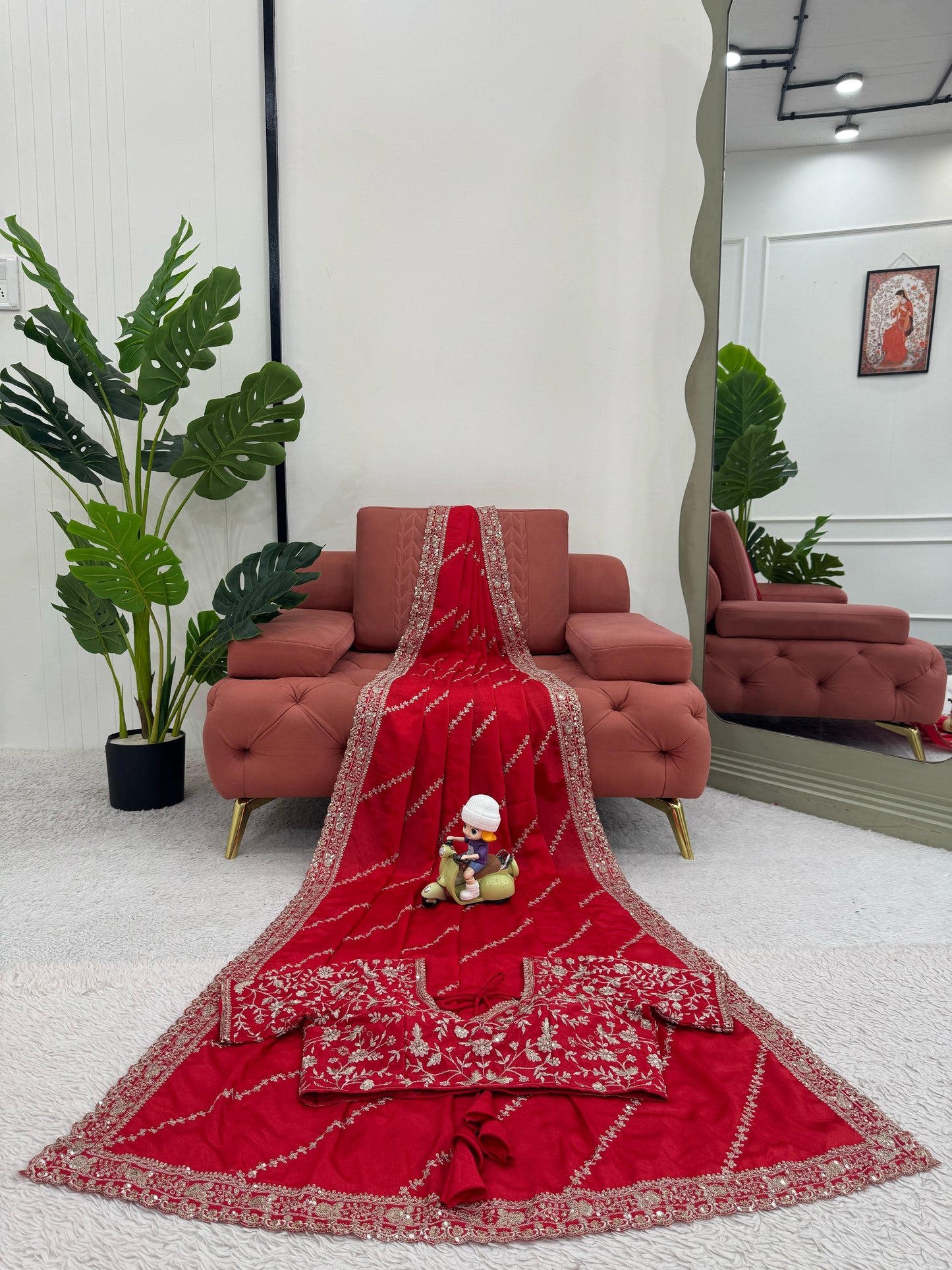 Blissful Heavy Red Color Saree