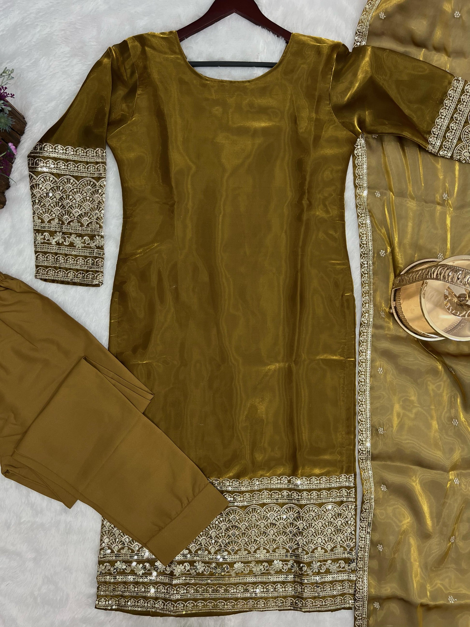 Glorious Jimmy Chu Brown Color salwar Suit
