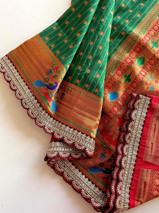 Ravishing Green Color Paithani Silk Saree