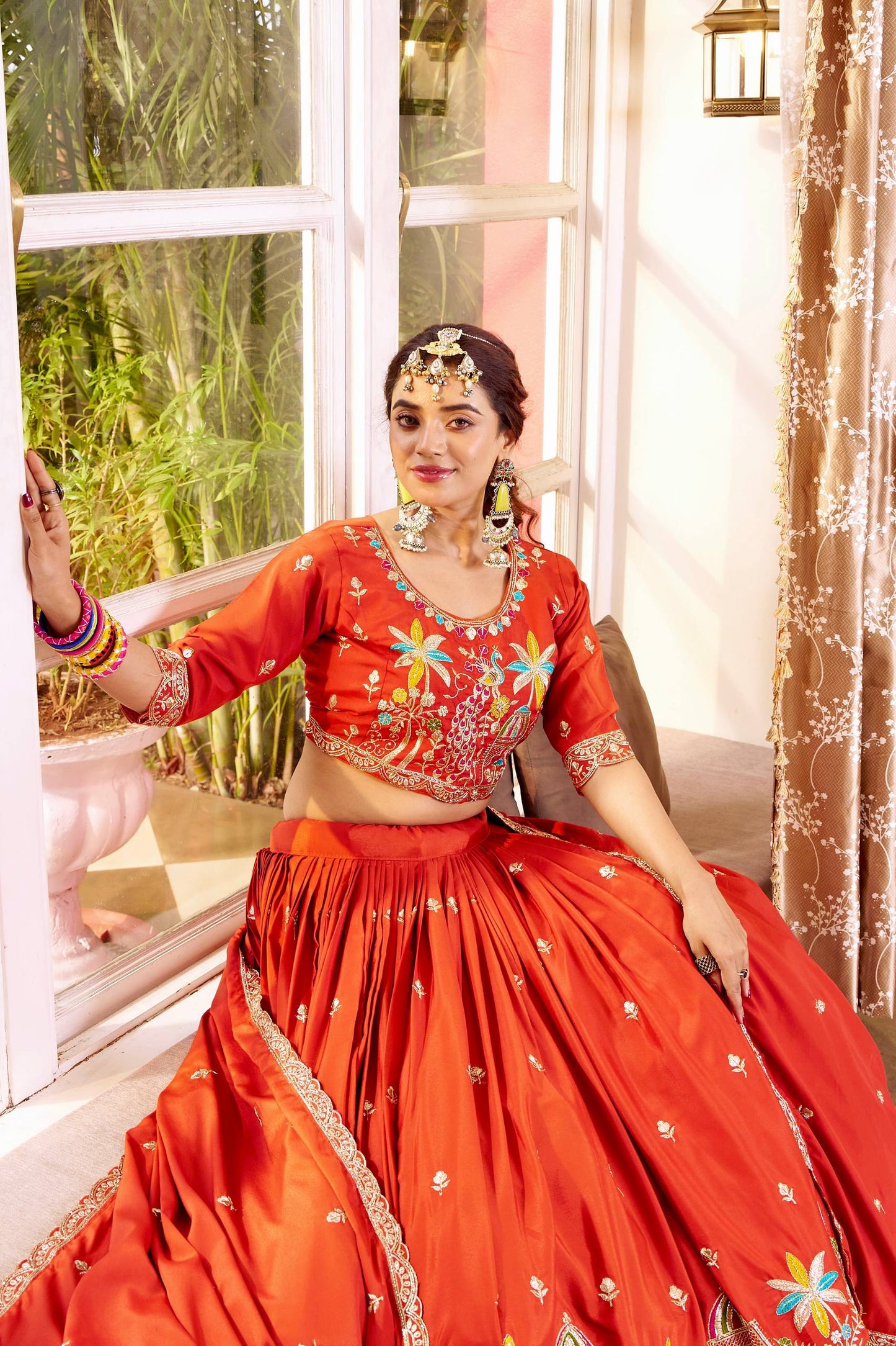 Designer Pure Crepe Silk Wedding Wear Lehenga Choli