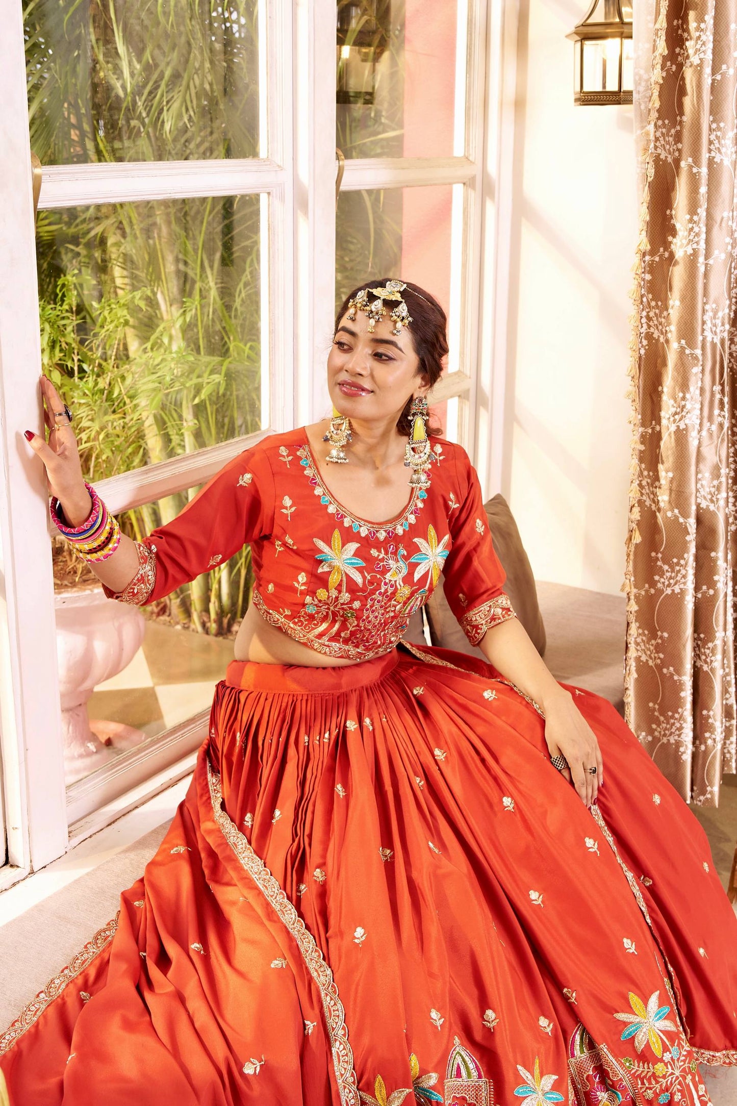 Designer Pure Crepe Silk Wedding Wear Lehenga Choli