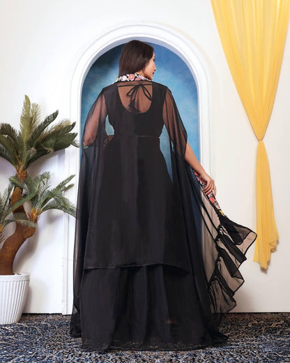 Wedding Wear Black Color Tabby Silk With Embroidery Sequence Work Lehenga Choli