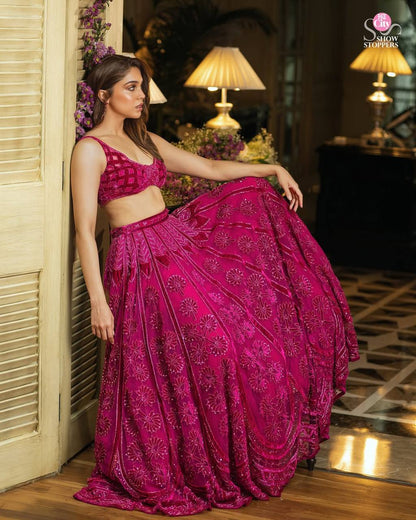 Wedding Wear Pink Color Heavy Embroidered Designer Lehenga Choli