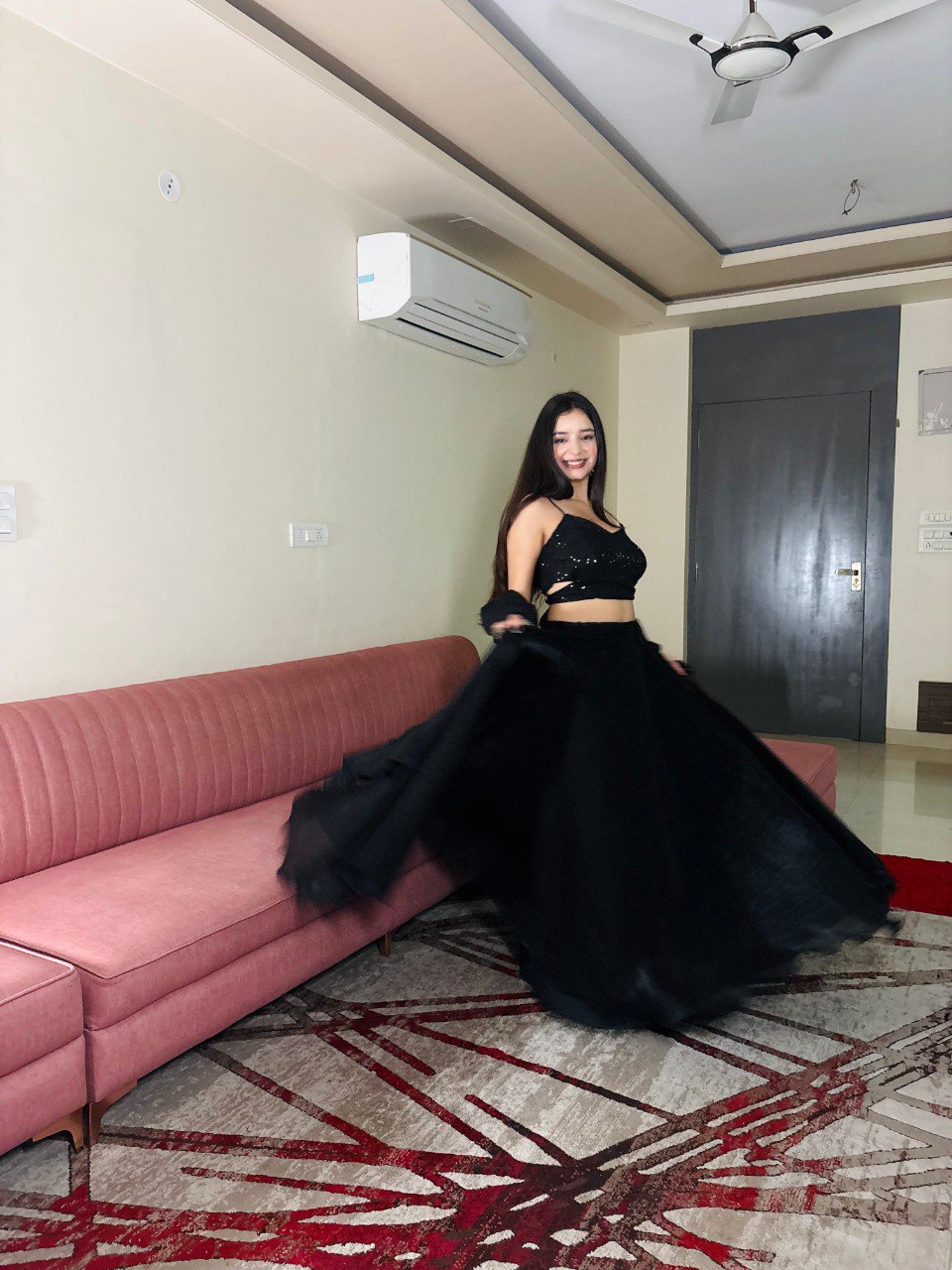 Party Wear Black Color Soft Georgette Sequence Lehenga Choli