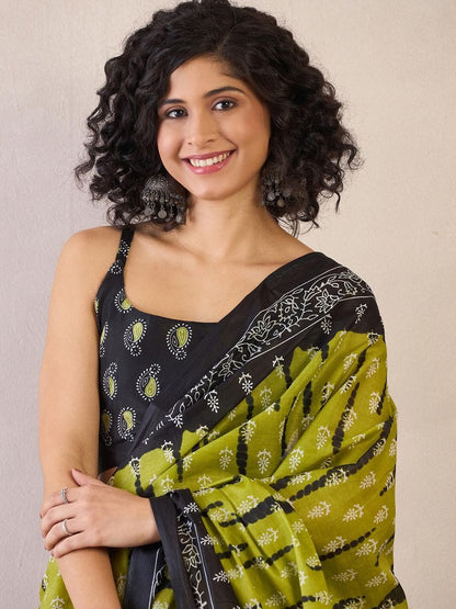 Wedding Wear Green Color Printed Ready To Wear Saree