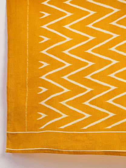 Stylish Yellow Color Printed Ready To Wear Saree With Blouse