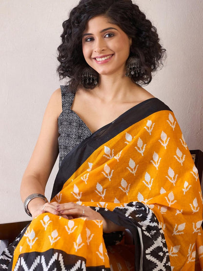 Addmiring Yellow Color Printed Ready To Wear Saree With Blouse