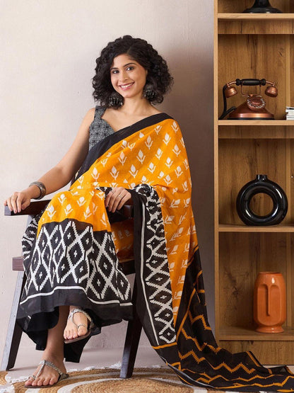 Addmiring Yellow Color Printed Ready To Wear Saree With Blouse