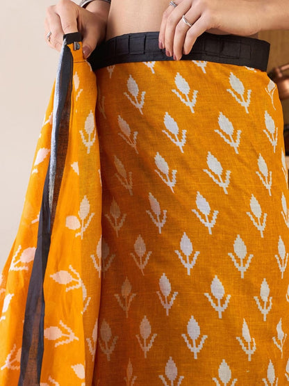 Addmiring Yellow Color Printed Ready To Wear Saree With Blouse