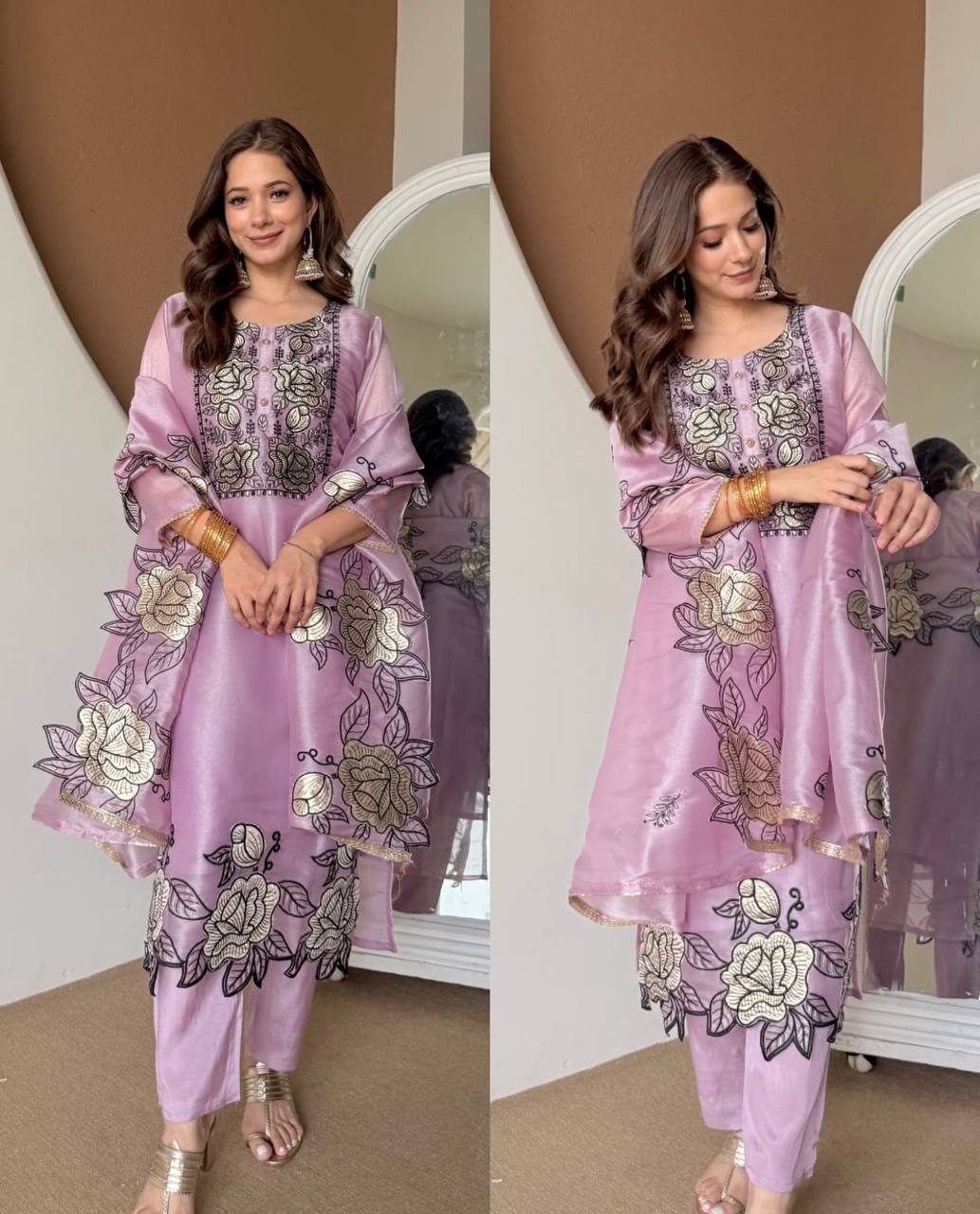 Wedding Wear Pink Color Thread Work Salwar Suit