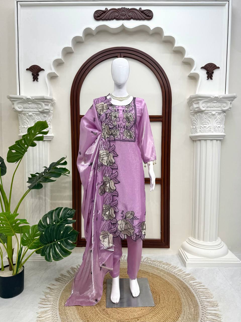 Wedding Wear Pink Color Thread Work Salwar Suit