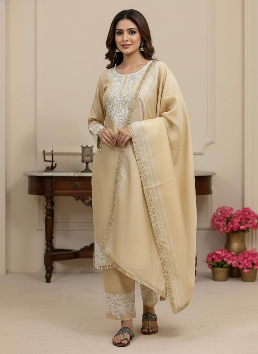 Wedding Function Wear Banarasi Silk Palazzo Suit Set