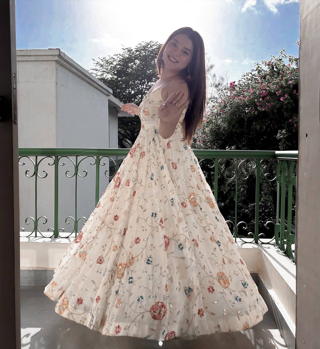 Neha Wedding Wear Off White Color Thread Work Designer Anarkali Suit