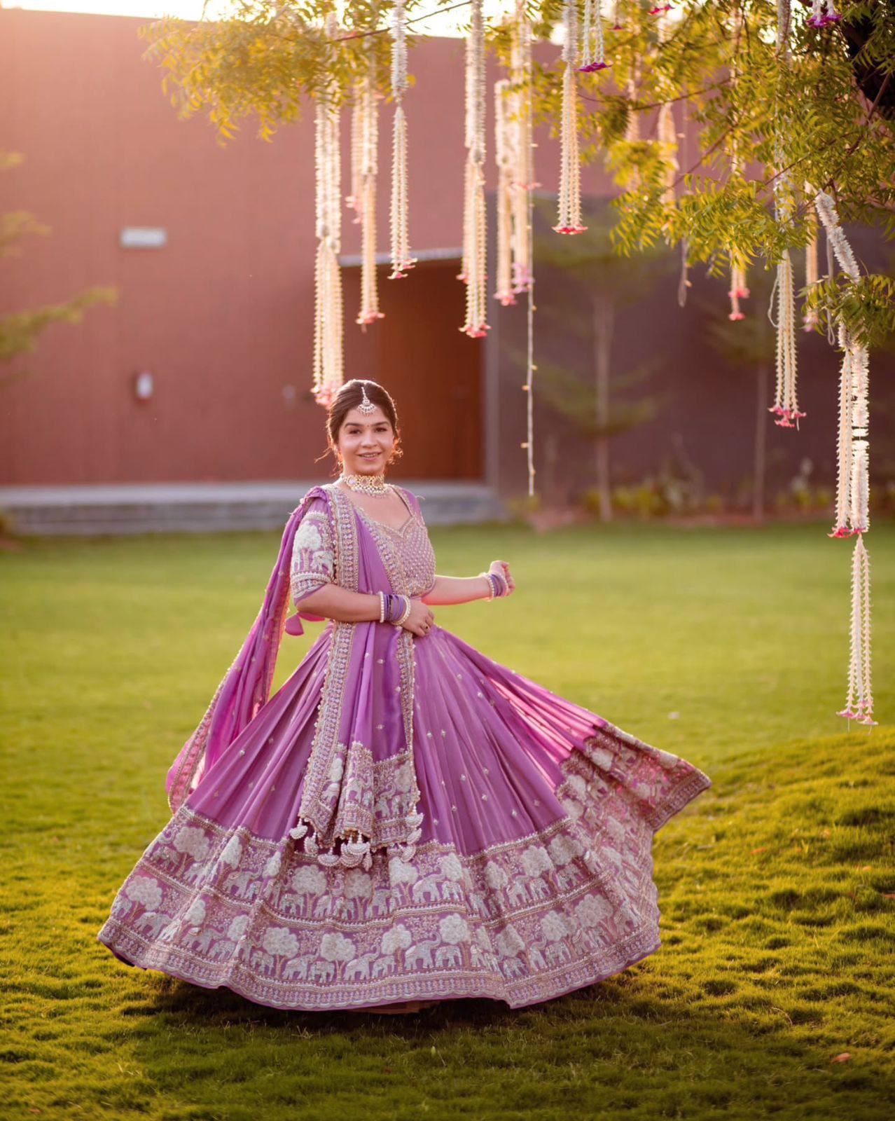 Engagements Wear Lavender Color Embroiderded Lehenga Choli