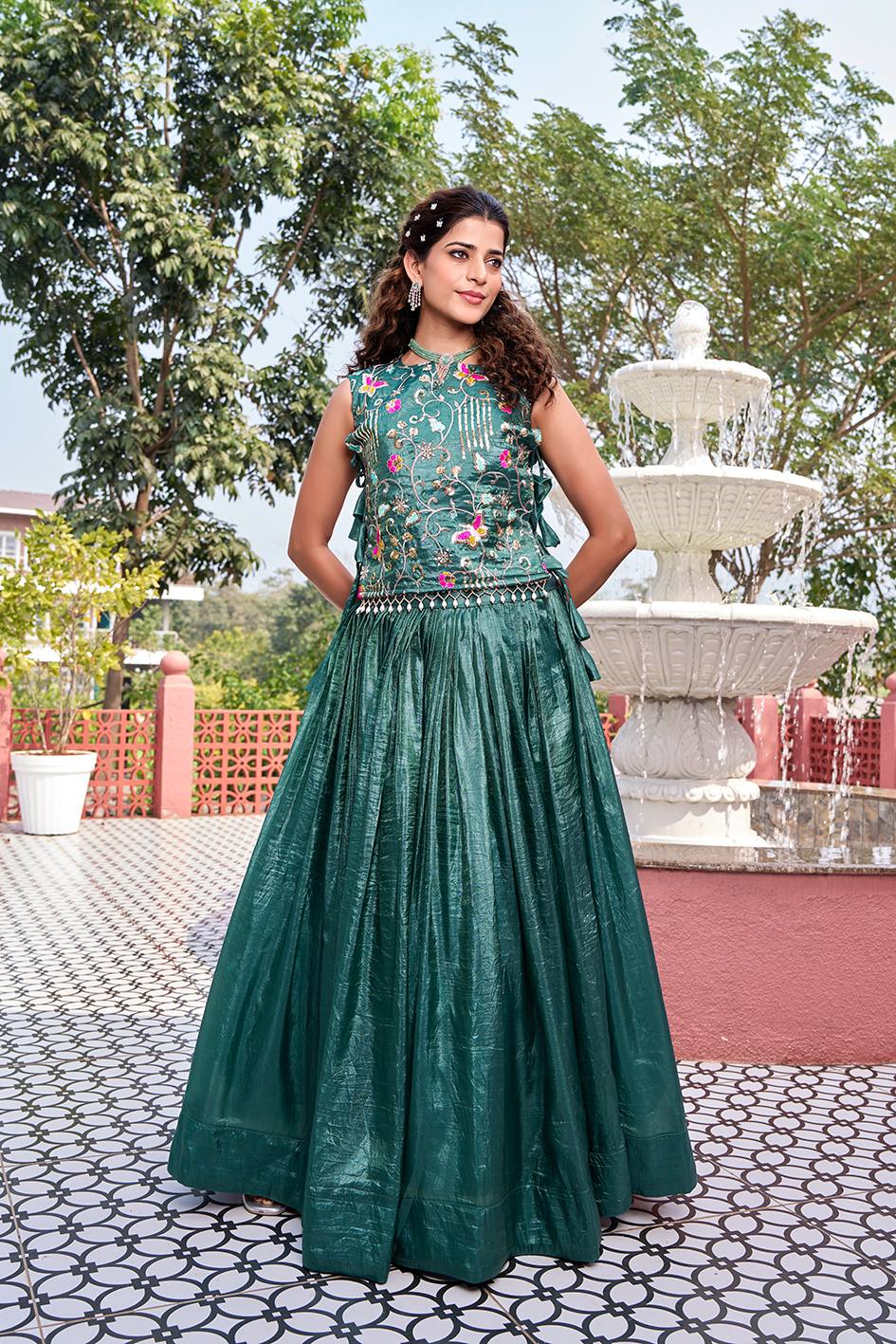 Superhit Blue Color Sequence Embroidered Lehenga With Shrug
