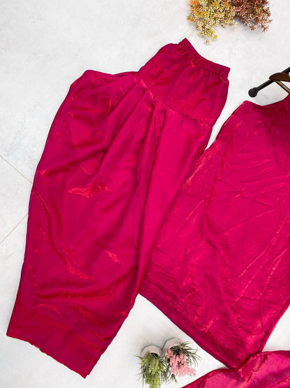 Beautiful Pink Color Fendi Silk Designer Salwar Suit