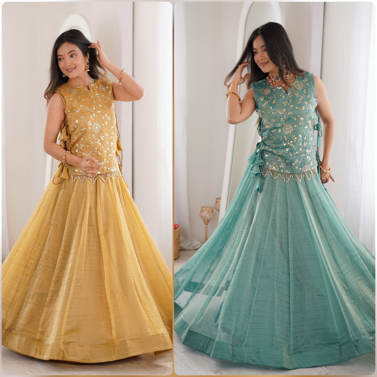 Arti Chauhan Wear Designer Salsa Crush Lehenga With Embroidered Koti Set