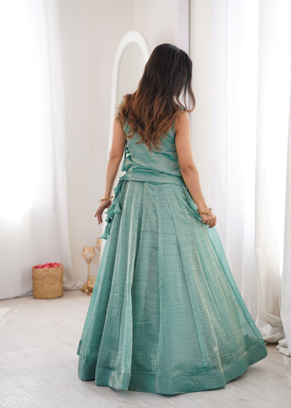 Arti Chauhan Wear Designer Salsa Crush Lehenga With Embroidered Koti Set