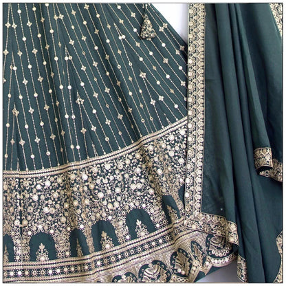Opulent Grey Color Sequence Star Faux Georgette Lehenga Choli
