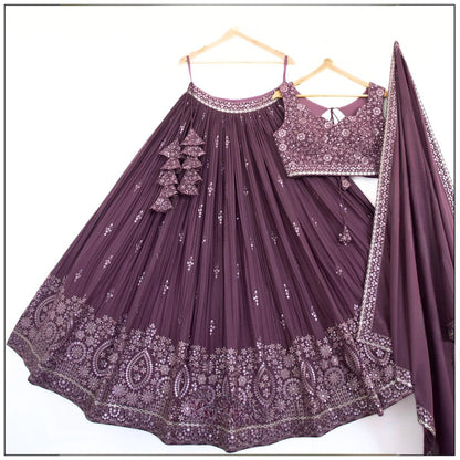 Demanding Purple Color Sequence Embroidered Lehenga Choli