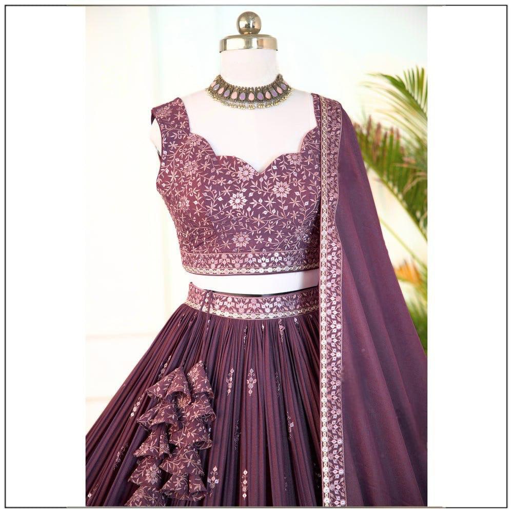 Demanding Purple Color Sequence Embroidered Lehenga Choli