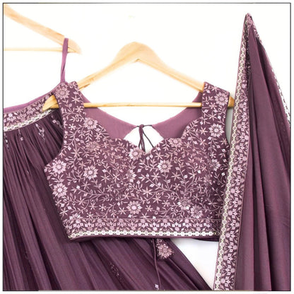 Demanding Purple Color Sequence Embroidered Lehenga Choli