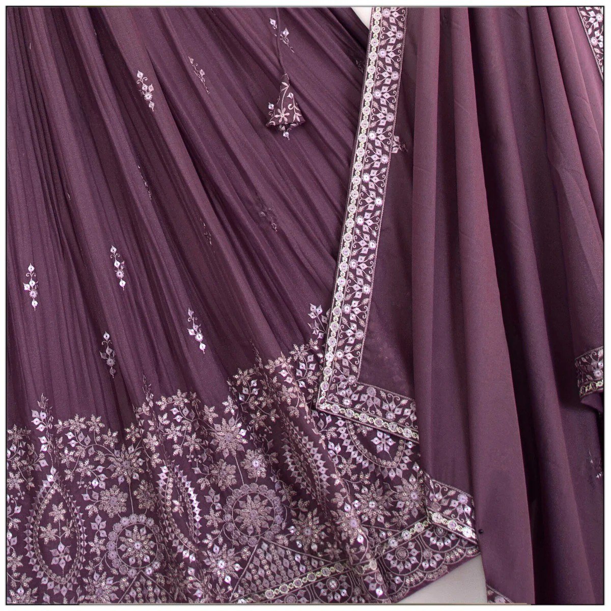 Demanding Purple Color Sequence Embroidered Lehenga Choli