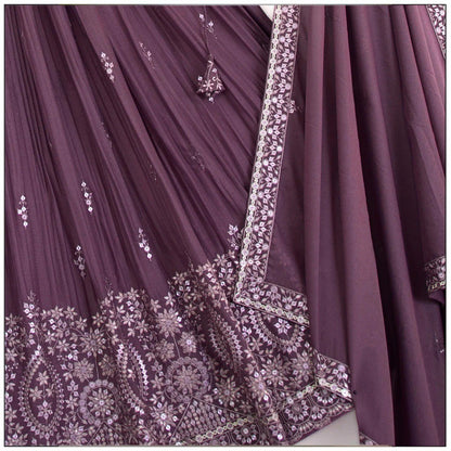 Demanding Purple Color Sequence Embroidered Lehenga Choli