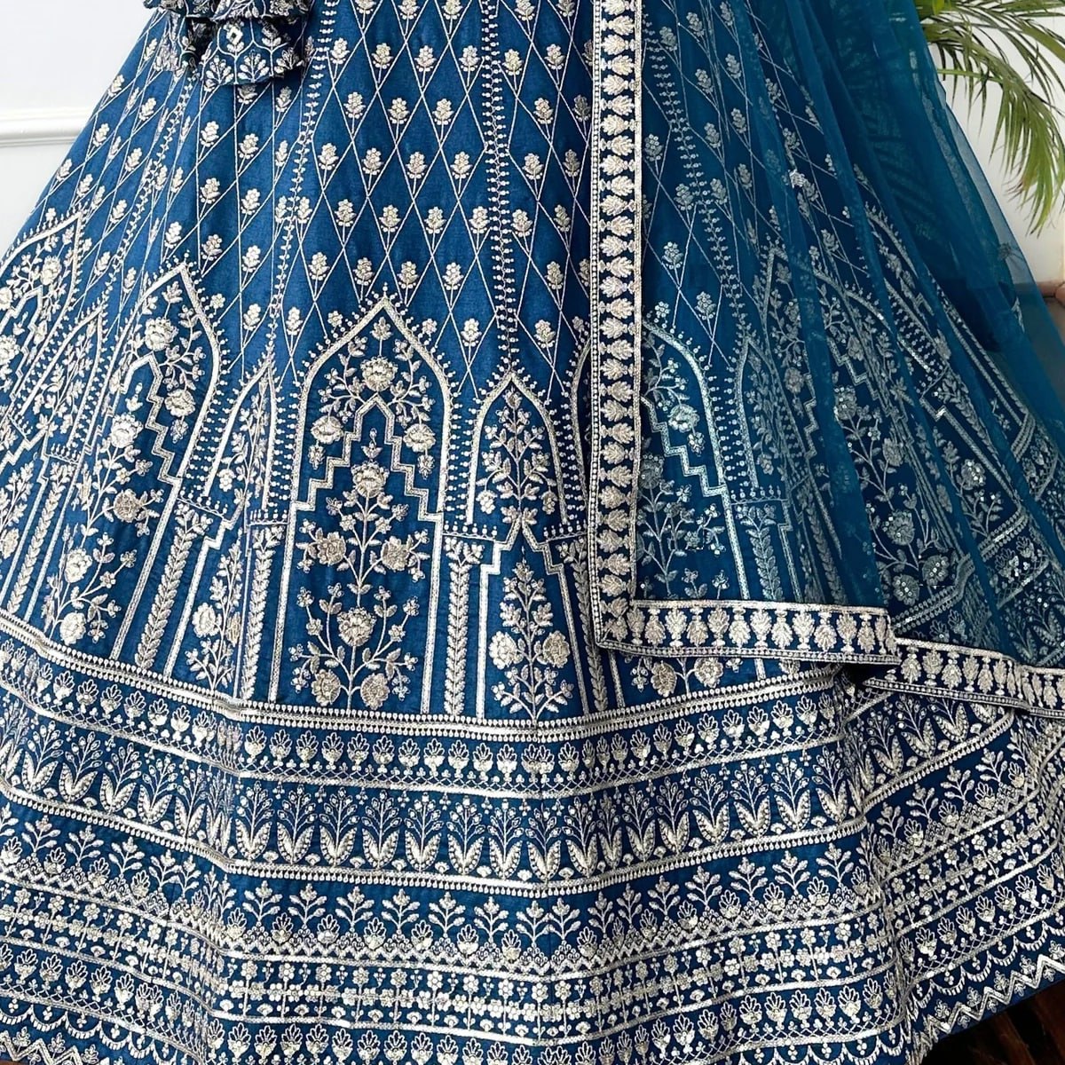 Precious Sky Blue Color Faux Georgette Lehenga Choli