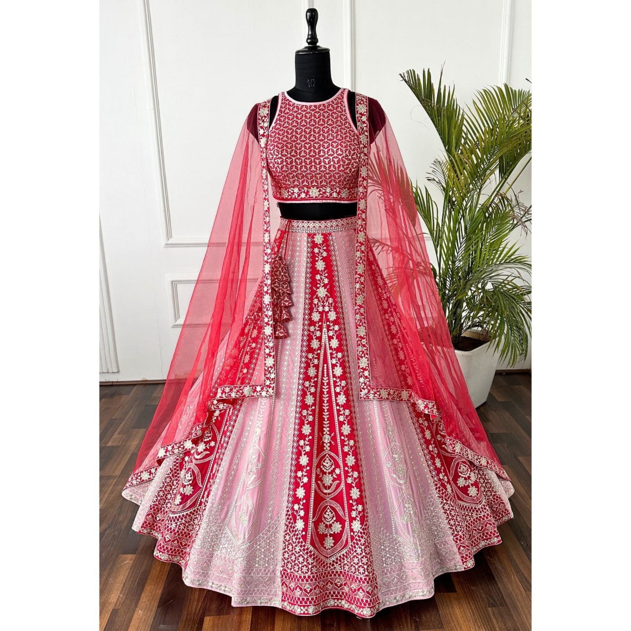 Luxuriant Pink Color Vibrant Embroidered Lehenga Choli