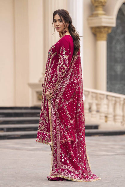 Wedding Wear Dark Pink Color Heavy Faux Georgette Palazzo Set