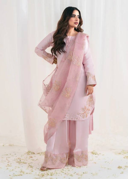 Celebrity Wear Pink Color Embroidery Sequence Work Palazzo Suit