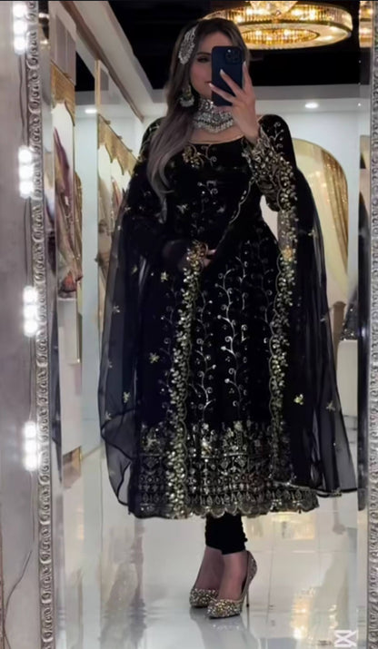 Fancy Wear Georgette Embroidered Designer Anarkali Suit