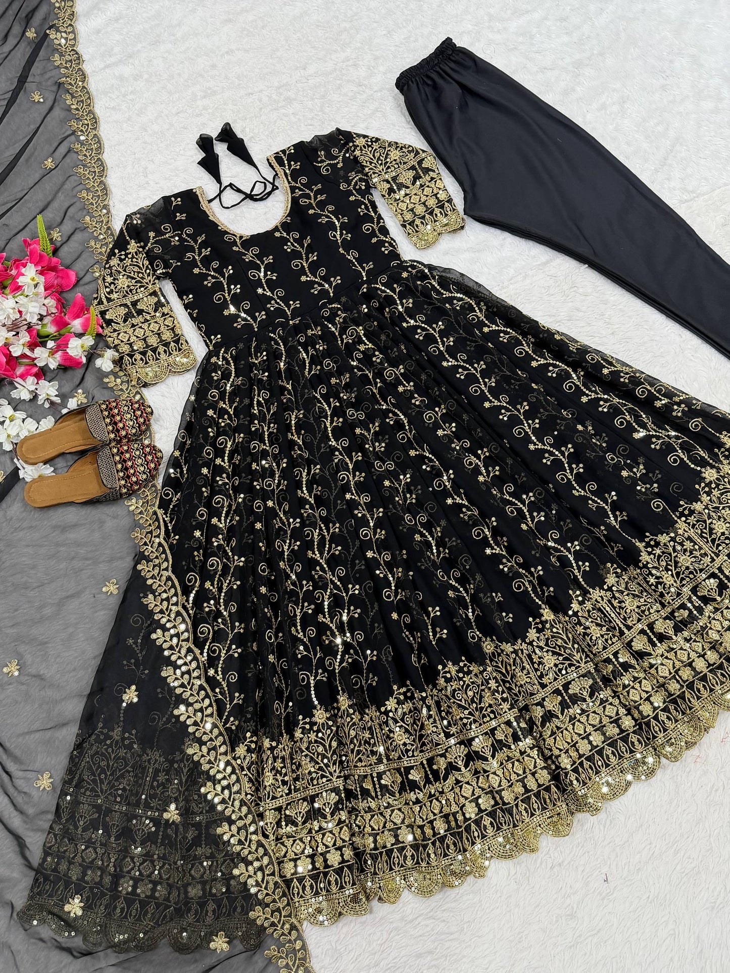 Fancy Wear Georgette Embroidered Designer Anarkali Suit