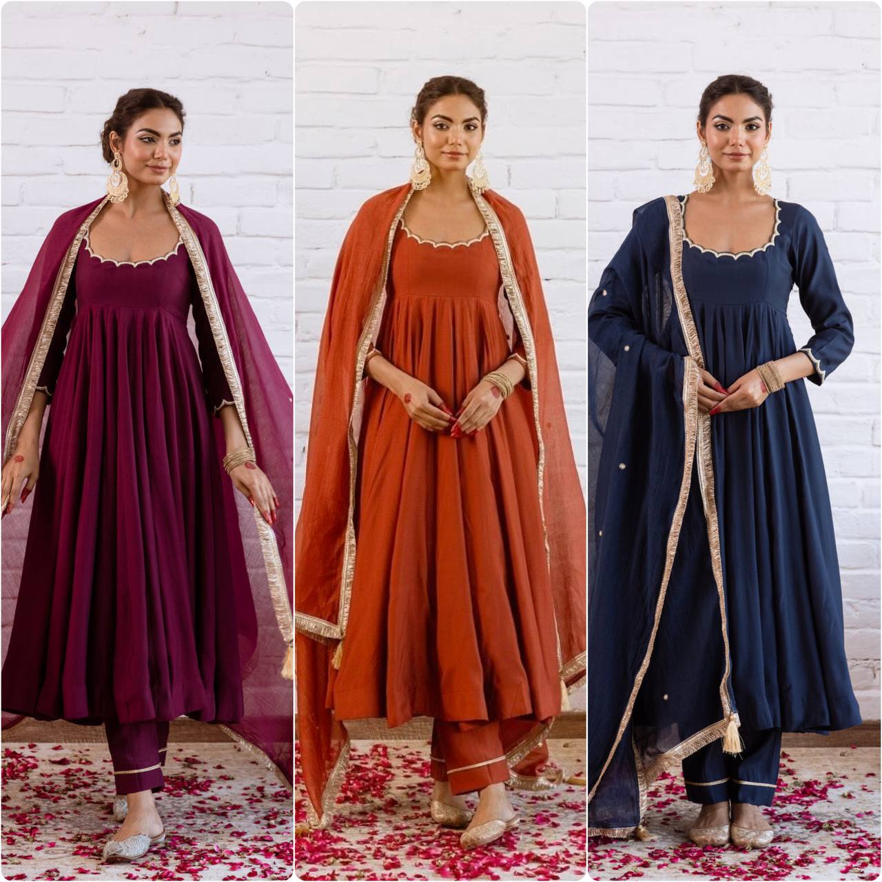 Wedding Wear Vichitra Silk Beads Work Anarkali Gown