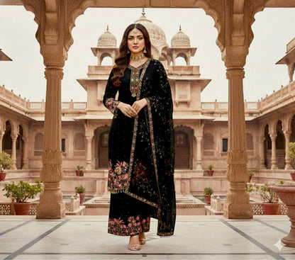 Luxury Faux Georgette Pearl Handwork Palazzo Set