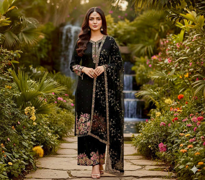 Luxury Faux Georgette Pearl Handwork Palazzo Set